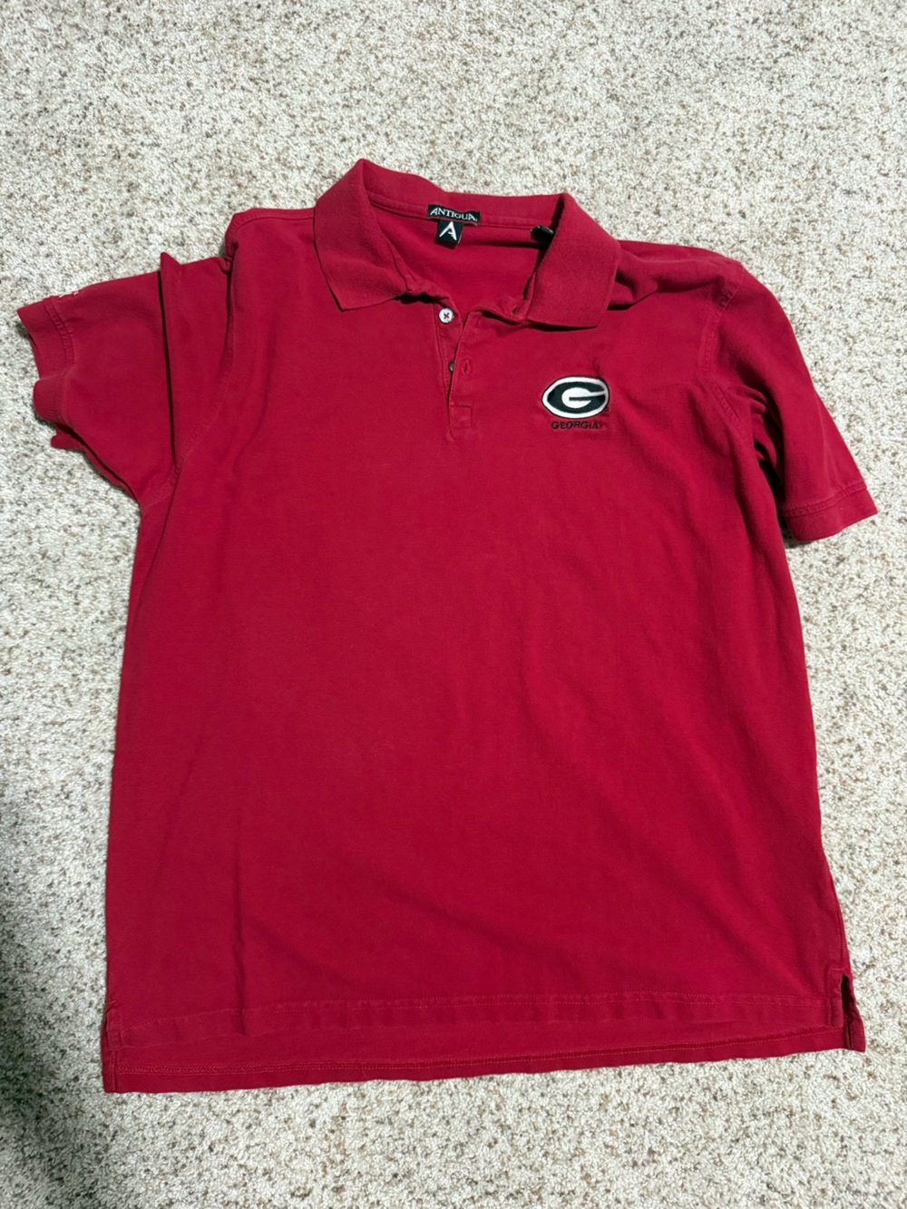 Antigua Men's Red Georgia Polo with Embroidered Logo